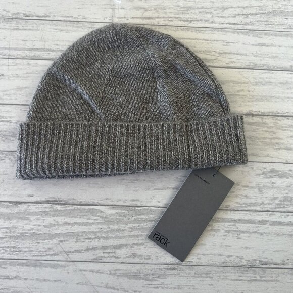 Nordstrom Rack Womens Beanie Cuffed Cashmere Gray Quiet Luxury Capsule One Size - Picture 1 of 3